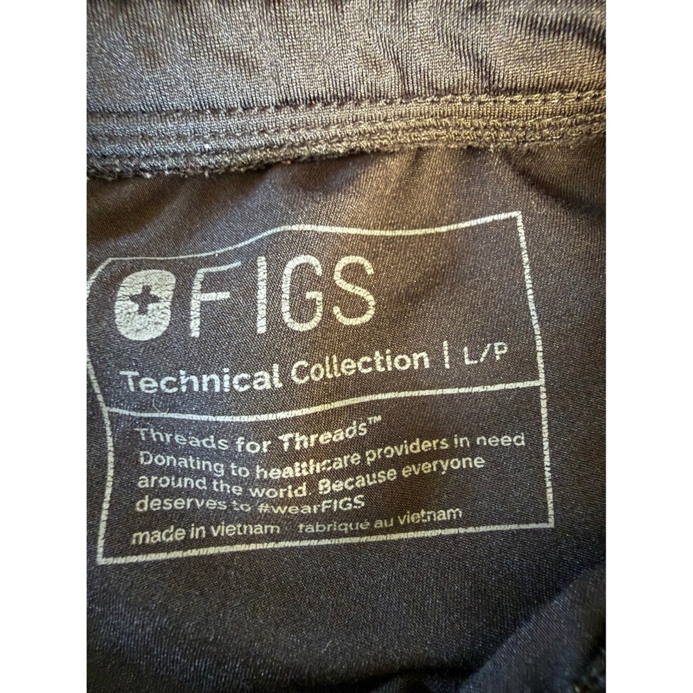 Figs Scrubs Black New Casma Top XL Preowned Zamora Pants Size Large - Picture 3 of 10